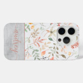 Schattigee Gepersonaliseerde Waterverf Bloemhouten Case-Mate iPhone Case (Achterkant (horizontaal))