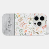 Schattigee Gepersonaliseerde Waterverf Bloemhouten Case-Mate iPhone Case (Achterkant (horizontaal))