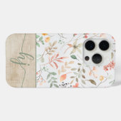 Schattigee Gepersonaliseerde Waterverf Bloemhouten Case-Mate iPhone Case (Achterkant (horizontaal))