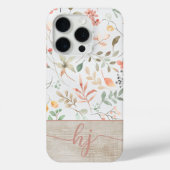 Schattigee Gepersonaliseerde Waterverf Bloemhouten Case-Mate iPhone Case (Achterkant)