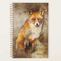 Schattigee gepersonaliseerde Waterverf Fox Art