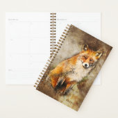Schattigee gepersonaliseerde Waterverf Fox Art Planner (Display)