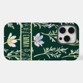 Schattigee gepersonaliseerde waterverf wilde bloem iPhone hoesje (Achterkant horizontaal)