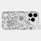 Schattigee gepersonaliseerde witte bloemen Wildflo Case-Mate iPhone Case (Achterkant (horizontaal))