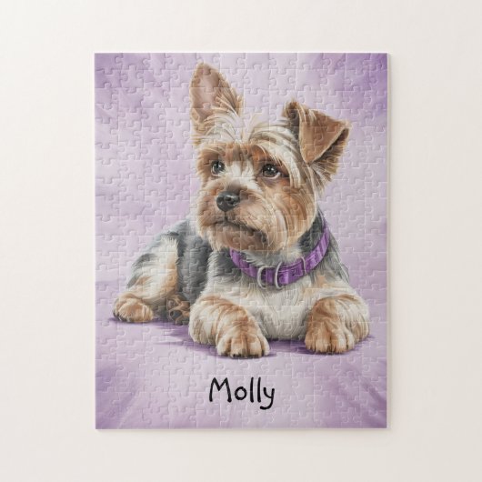 Schattigee gepersonaliseerde Yorkie Legpuzzel (Verticaal)
