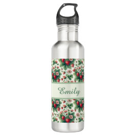 Schattigee gepersonaliseerde zomeraardbeien waterfles 