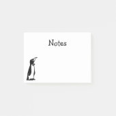 Schattigee gepersonaliseerde zwart witte pinguïn post-it® notes (Voorkant)