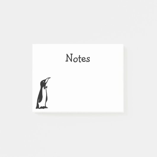 Schattigee gepersonaliseerde zwart witte pinguïn post-it® notes (Voorkant)
