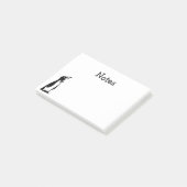 Schattigee gepersonaliseerde zwart witte pinguïn post-it® notes (Schuin)