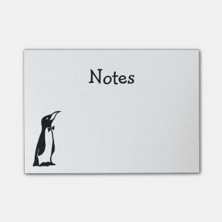 Schattigee gepersonaliseerde zwart witte pinguïn post-it® notes