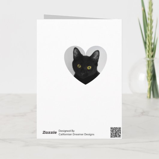 Schattigee Gepersonaliseerde Zwarte Kat Wordt Goed Kaart (Achterkant)