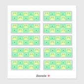 Schattigee geruite groene kikker met hartjes en sc sticker (Vel)