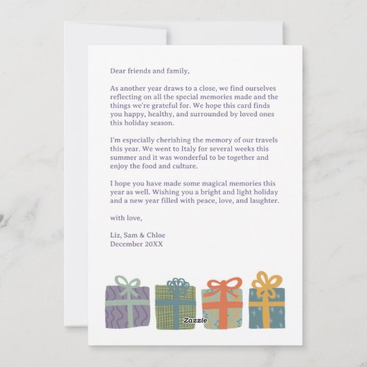 Schattigee Geschenken Cadeaus Hand-getrokken CUSTO Feestdagenkaart (Achterkant)