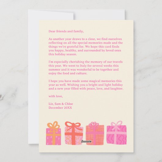 Schattigee Geschenken Cadeaus Hand-getrokken CUSTO Feestdagenkaart (Achterkant)