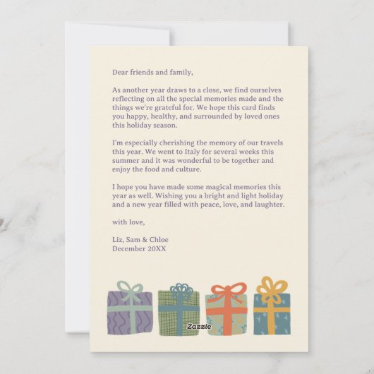 Schattigee Geschenken Cadeaus Hand-getrokken CUSTO Feestdagenkaart (Achterkant)