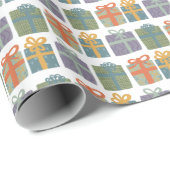 Schattigee Geschenken Hand-getrokken Kerst Feestda Cadeaupapier (Rol Hoek)