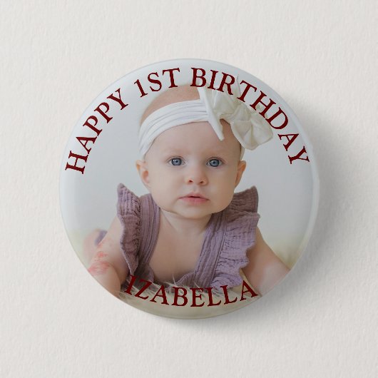 Schattigee geschenken Happy 1st Birthday Ronde Button 5,7 Cm (Voorkant)