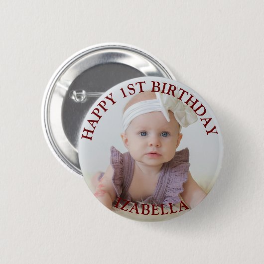 Schattigee geschenken Happy 1st Birthday Ronde Button 5,7 Cm (Voorkant /achterkant)