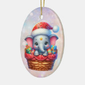Schattigee geschenkmand olifant Kinderen Keramisch Ornament (Links)