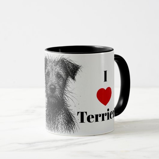 Schattigee geschetste terriër. Ik hou van terriërs Mok (Voorkant rechts)