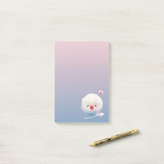 Schattigee geschoren ijshond post-it® notes (Op bureau)