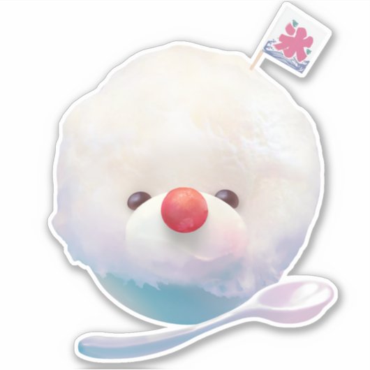 Schattigee geschoren ijshond sticker (Voorkant)