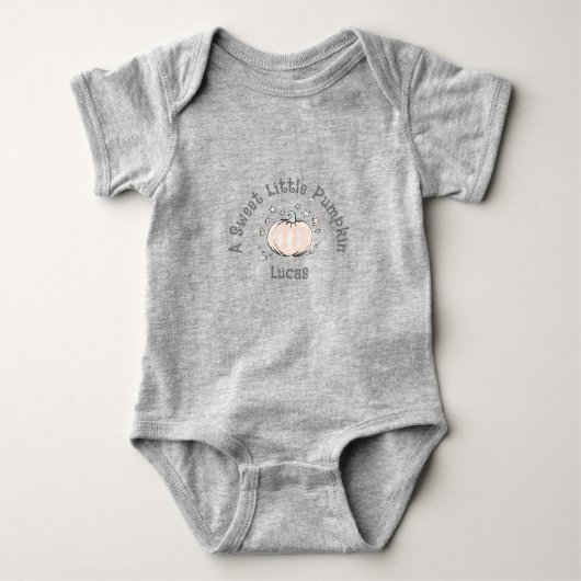 Schattigee geslachtsneutrale Sweet Little Pumpkin Romper (Voorkant)