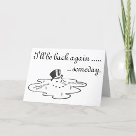 Schattigee gesmolten Snowman Top Hat Feestdagen Kaart