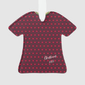 Schattigee gestippelde harten Folk Art Dress Chris Ornament (achterkant)