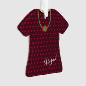 Schattigee gestippelde harten Folk Art Dress Chris Ornament (voorkant)