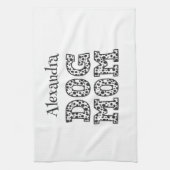 Schattigee gestippelde hondenmoeder theedoek (Verticaal)