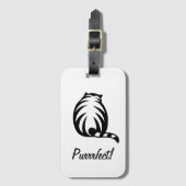 Schattigee gestreepte kat gepersonaliseerde reizen bagagelabel (Voorkant (verticaal))