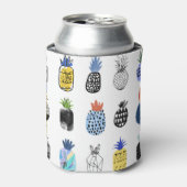 Schattigee getextureerde ananas,  collectie. blikjeskoeler (Blikje Voorkant)