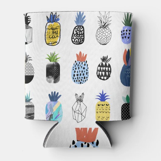 Schattigee getextureerde ananas,  collectie. blikjeskoeler (Voorkant)