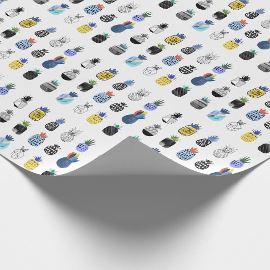 Schattigee getextureerde ananas,  collectie. cadeaupapier (Hoek)