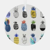 Schattigee getextureerde ananas,  collectie. glas ornament (Achterkant)