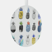 Schattigee getextureerde ananas,  collectie. glas ornament (Voorkant Rechts)