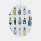 Schattigee getextureerde ananas,  collectie. glas ornament (Voorkant links)