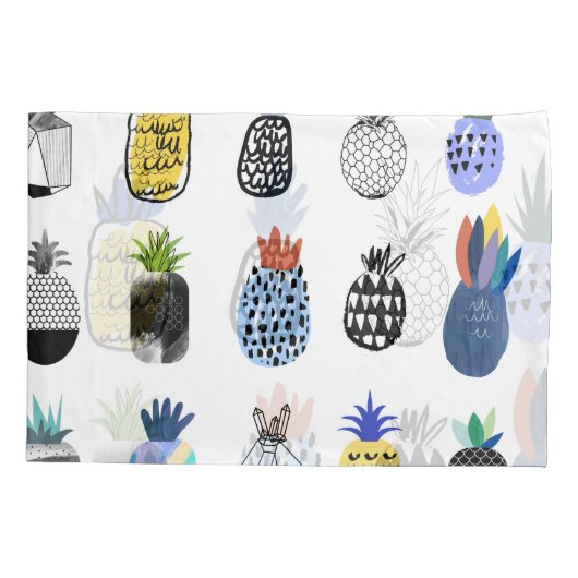 Schattigee getextureerde ananas,  collectie. kussensloop (Achterkant)