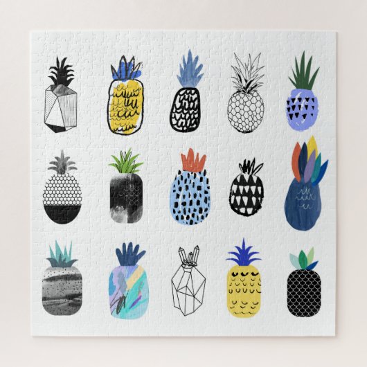 Schattigee getextureerde ananas,  collectie. legpuzzel (Verticaal)