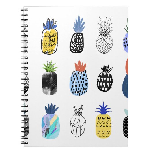 Schattigee getextureerde ananas, collectie. notitieboek (Voorkant)