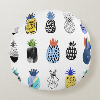 Schattigee getextureerde ananas,  collectie. rond kussen