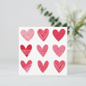 Schattigee getextureerde harten in roze en rood (Staand voorkant)