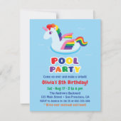 Schattigee Gevleugelde Eenhoorn Zwembad Float Kids Kaart (Voorkant)