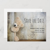 Schattigee gevulde Beer foto Opslaan van de datum Uitnodiging Briefkaart (Voorkant / Achterkant)