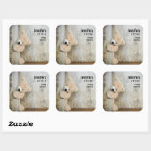 Schattigee gevulde Beren rustieke houten wandzaken Vierkante Sticker (Vel)