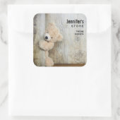 Schattigee gevulde Beren rustieke houten wandzaken Vierkante Sticker (Tas)