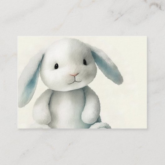 SCHATTIGEE GEVULDE BUNNY RSVP-KAART INFORMATIEKAARTJE (Achterkant)