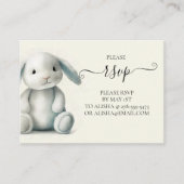 SCHATTIGEE GEVULDE BUNNY RSVP-KAART INFORMATIEKAARTJE (Voorkant)
