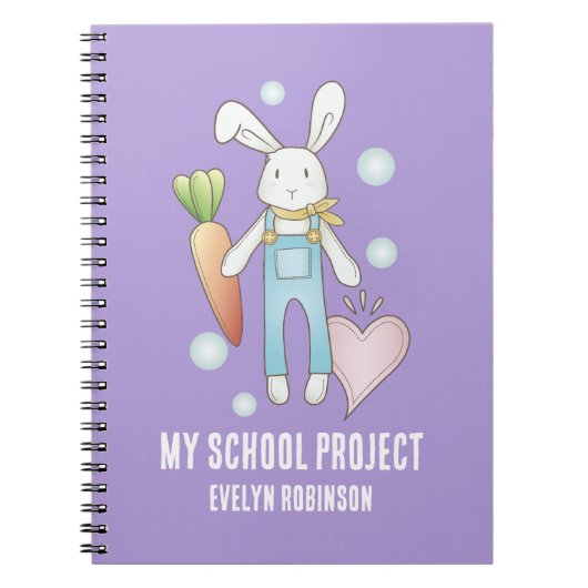 Schattigee gevulde dierlijke konijntje Kinder Notitieboek (Voorkant)